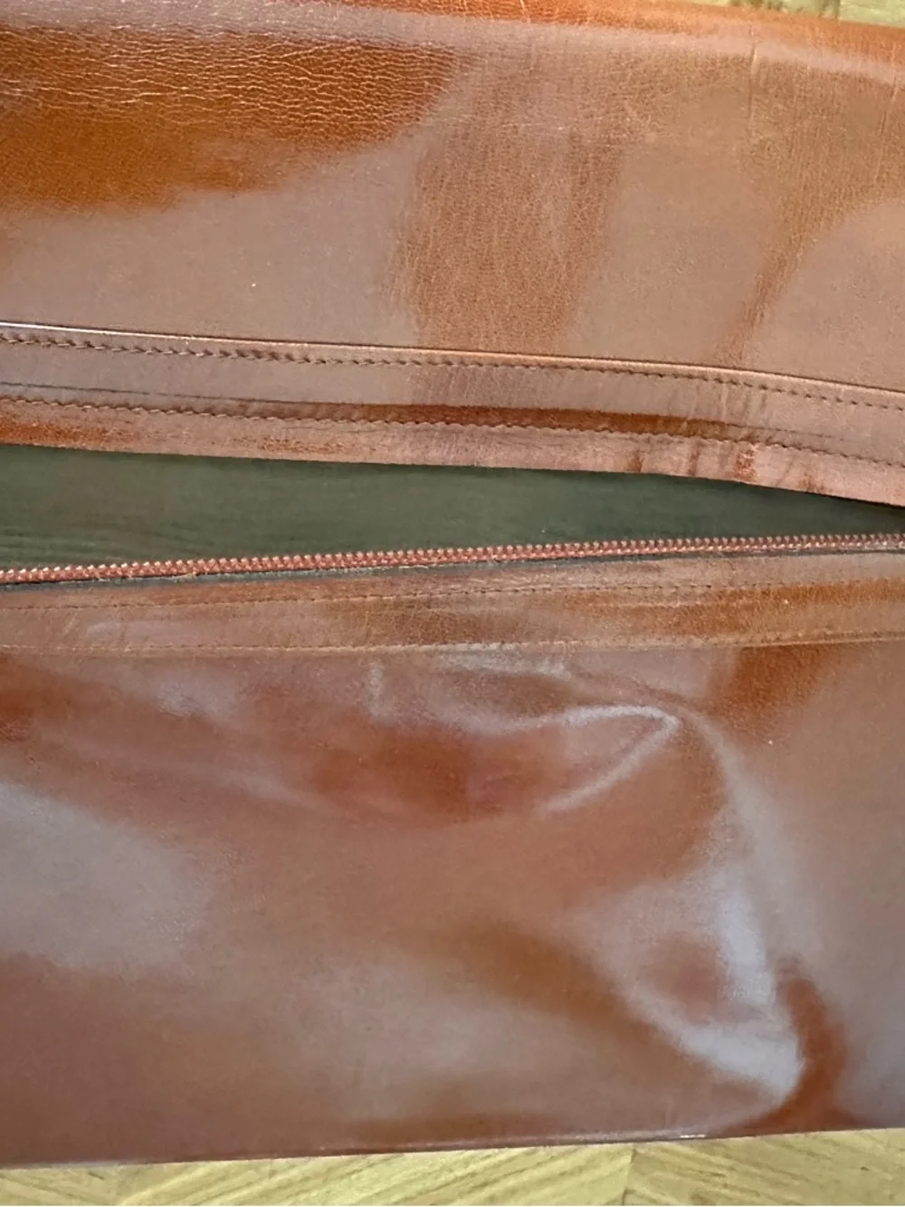 Vtg Bottega Veneta Classic Cognac Leather Document Portfolio 12.75” x 9.25” READ